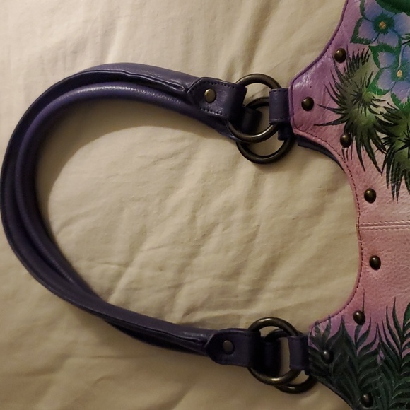 Anuschka Flamingo Triple Compartment Medium Satchel - Picture 9 of 13